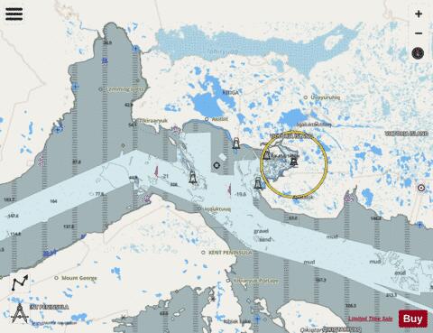 Approaches to / Approches a Cambridge Bay Marine Chart - Nautical Charts App - Streets