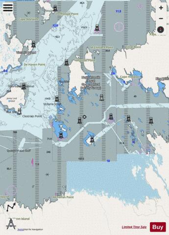 Storis Passage to/\xE0 Requisite Channel Marine Chart - Nautical Charts App - Streets