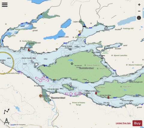 Johnstone Strait, Race Passage and\et Current Passage Marine Chart - Nautical Charts App - Streets