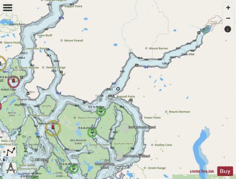 Approaches to\Approches a Toba Inlet Marine Chart - Nautical Charts App - Streets