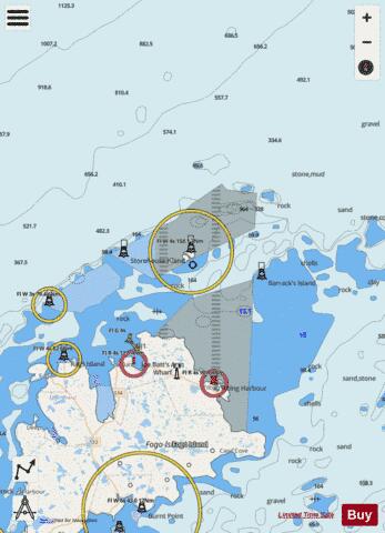 Fogo Island Northern Portion Marine Chart - Nautical Charts App - Streets