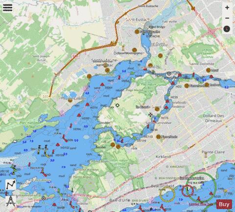 Laval a\to Baie de Vaudreuil Marine Chart - Nautical Charts App - Streets
