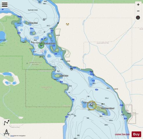 Sechelt Rapids Marine Chart - Nautical Charts App - Streets