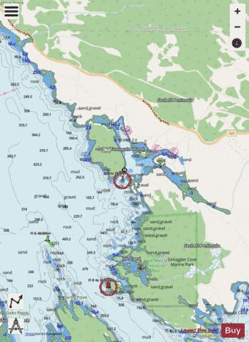Secret Cove and\et Smuggler Cove Marine Chart - Nautical Charts App - Streets