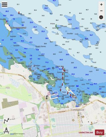 Collingwood Marine Chart - Nautical Charts App - Streets