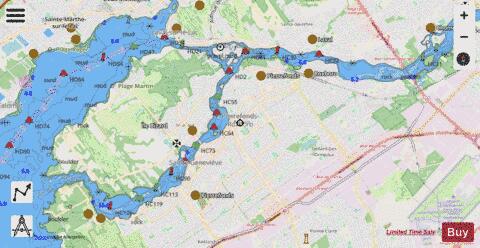 �le Bizard � Pont-Viau, partie A-B Marine Chart - Nautical Charts App - Streets
