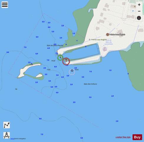 Pointe aux Anglais Marine Chart - Nautical Charts App - Streets
