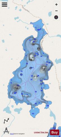 Second Saunders Pond depth contour Map - i-Boating App - Streets