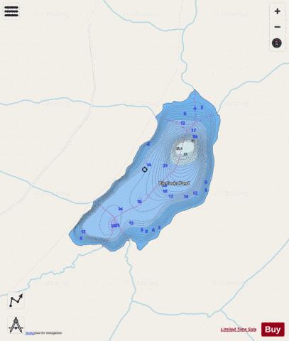 Big Cooks Pond depth contour Map - i-Boating App - Streets