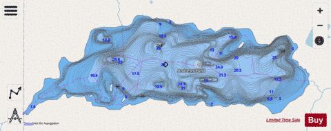 Andrews Pond depth contour Map - i-Boating App - Streets