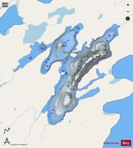 Tom Roses Pond depth contour Map - i-Boating App - Streets
