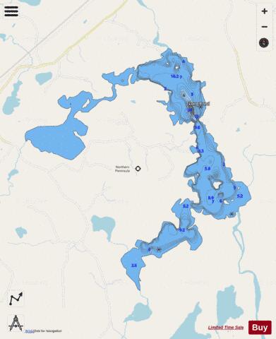Flat Pond depth contour Map - i-Boating App - Streets