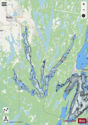 Schist Lake depth contour Map - i-Boating App - Streets