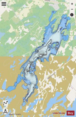 Otty Lake depth contour Map - i-Boating App - Streets
