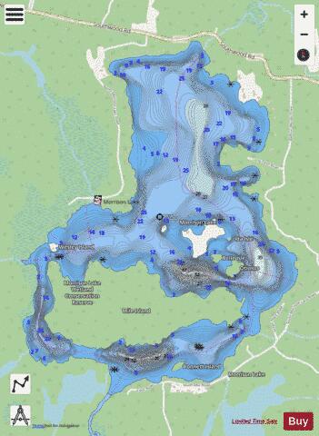 Morrison Lake depth contour Map - i-Boating App - Streets