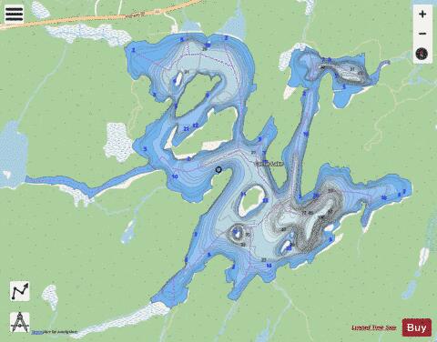 Cache Lake depth contour Map - i-Boating App - Streets