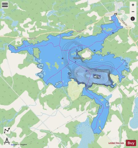 Clayton Lake depth contour Map - i-Boating App - Streets