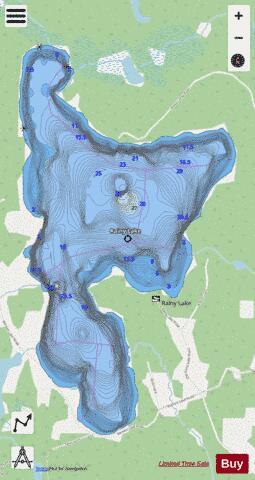 Bartlett (Rainy) Lake depth contour Map - i-Boating App - Streets