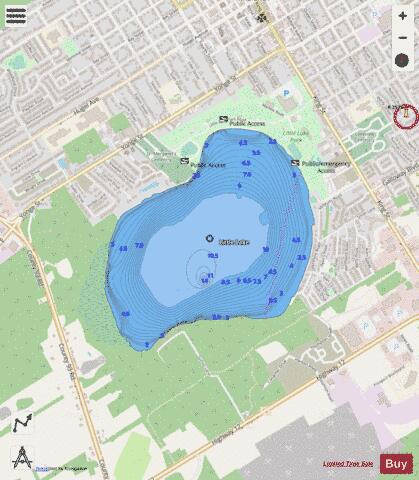 Midland Park Lake depth contour Map - i-Boating App - Streets