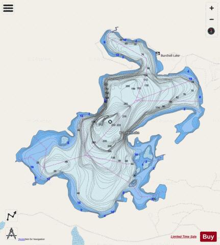 Burchell Lake depth contour Map - i-Boating App - Streets