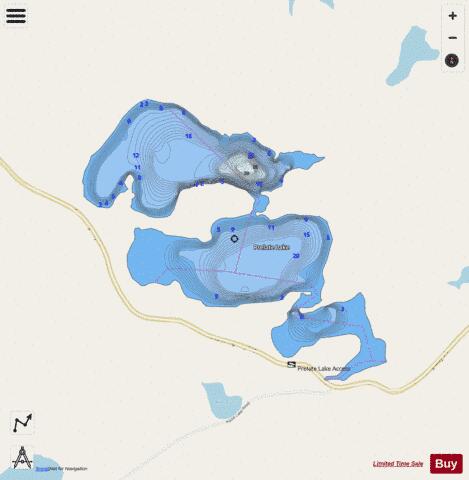 Prelate Lake depth contour Map - i-Boating App - Streets