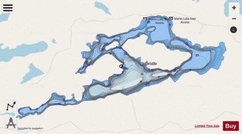 Marks Lake depth contour Map - i-Boating App - Streets