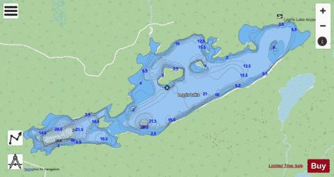 Legris Lake depth contour Map - i-Boating App - Streets