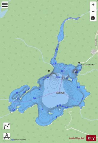 Max Lake depth contour Map - i-Boating App - Streets