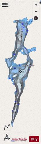 Wabikon Lake depth contour Map - i-Boating App - Streets