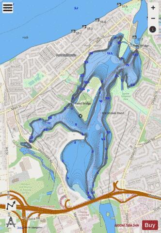 Martindale Pond depth contour Map - i-Boating App - Streets