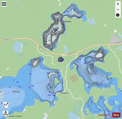 Lake No 44 depth contour Map - i-Boating App - Streets