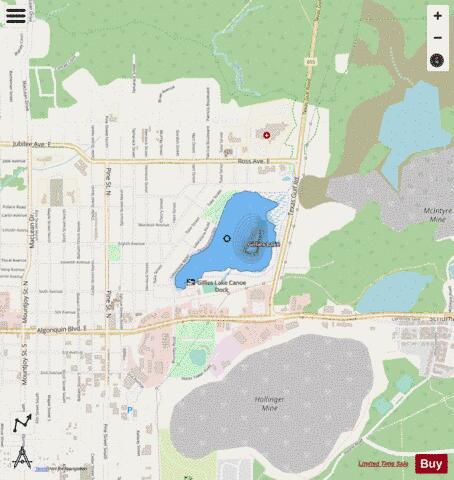Gillies Lake depth contour Map - i-Boating App - Streets