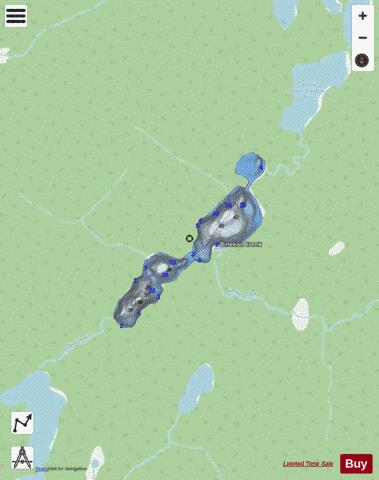 Lake Three (Chain of Lakes) depth contour Map - i-Boating App - Streets
