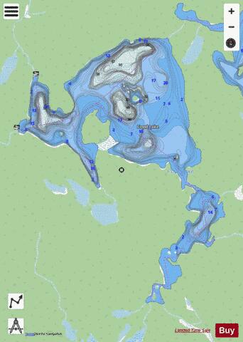 Flood Lake depth contour Map - i-Boating App - Streets