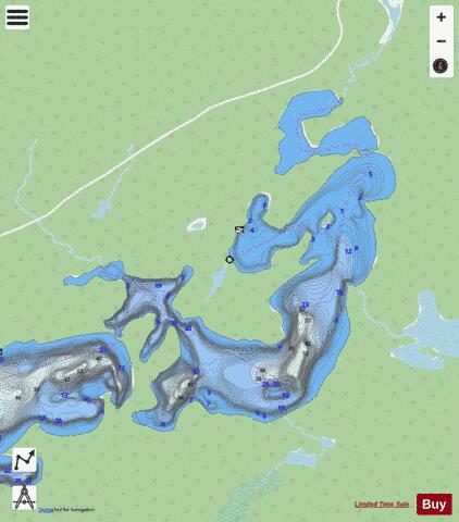 Delink Lake depth contour Map - i-Boating App - Streets