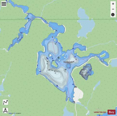 Crayfish Lake depth contour Map - i-Boating App - Streets