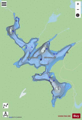 Mishewawa Lake depth contour Map - i-Boating App - Streets