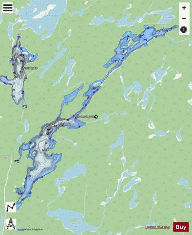 Loonskin Lake depth contour Map - i-Boating App - Streets