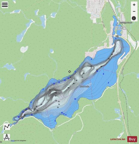 Hawk Lake depth contour Map - i-Boating App - Streets