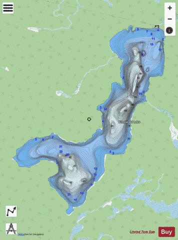 Kinniwabi Lake depth contour Map - i-Boating App - Streets
