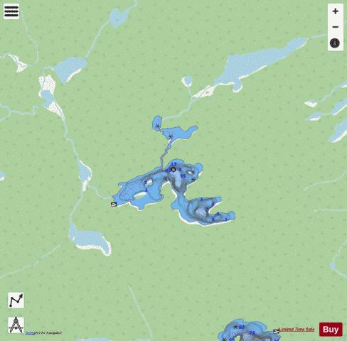 Wing Lake depth contour Map - i-Boating App - Streets
