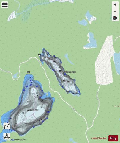 Big Ohlmann Lake depth contour Map - i-Boating App - Streets