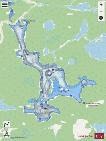 Mark Lake depth contour Map - i-Boating App - Streets
