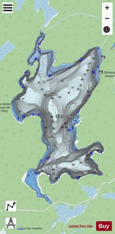 Ethelma Lake depth contour Map - i-Boating App - Streets