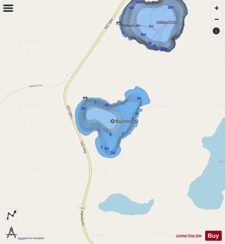 Flambeau Lake depth contour Map - i-Boating App - Streets