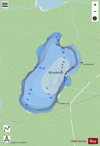 Sundial Lake depth contour Map - i-Boating App - Streets
