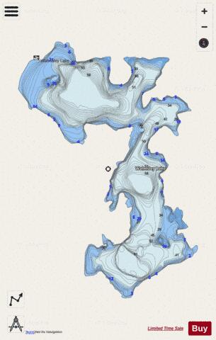 Walmsley Lake depth contour Map - i-Boating App - Streets