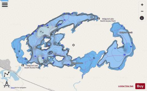 Melgund Lake depth contour Map - i-Boating App - Streets