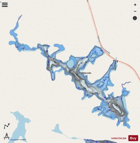 Herridge Lake depth contour Map - i-Boating App - Streets
