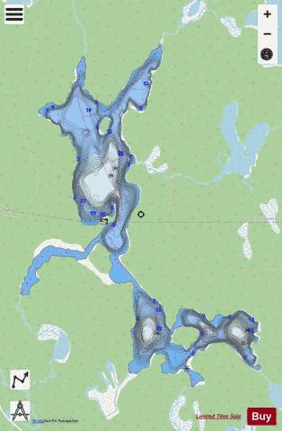 Labitiche Lake (Gull Lake) depth contour Map - i-Boating App - Streets